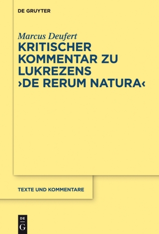 Imagen de portada: Kritischer Kommentar zu Lukrezens "De rerum natura" 1st edition 9783110414714