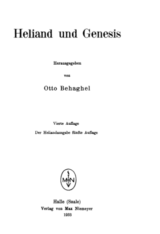 Imagen de portada: Heliand und Genesis 5th edition 9783110482683