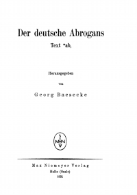 Imagen de portada: Der deutsche Abrogans 1st edition 9783110482997