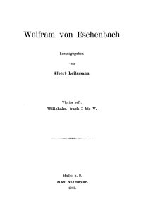 Cover image: Willehalm Buch I bis V 1st edition 9783110483062