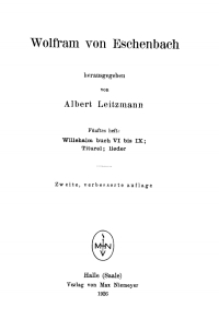 Titelbild: Willehalm Buch VI bis IX; Titurel; Lieder 2nd edition 9783110483512