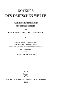 Imagen de portada: Notkers des Deutschen Werke 1st edition 9783110483581