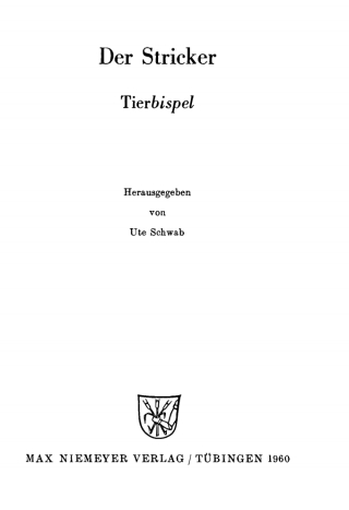 صورة الغلاف: Tierbispel 1st edition 9783110483666