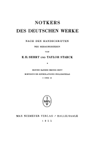 Cover image: Notkers des Deutschen Werke 1st edition 9783110484243