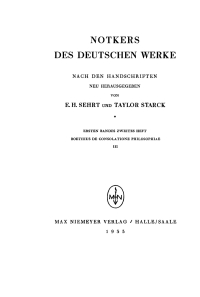 Cover image: Notkers des Deutschen Werke 1st edition 9783110484267