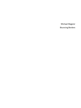 Cover image: Michael Wegerer. Bouncing Borders 1st edition 9783110485431