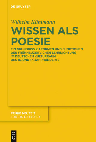 Cover image: Wissen als Poesie 1st edition 9783110485752