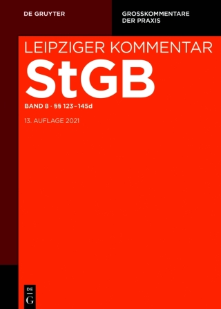 Cover image: §§ 123-145d 1st edition 9783110488807