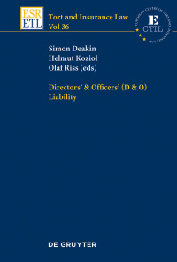 Imagen de portada: Directors & Officers (D & O) Liability 1st edition 9783110489712