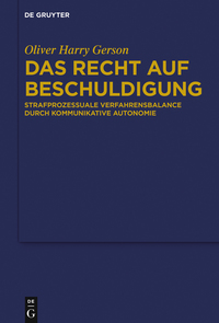 Omslagafbeelding: Das Recht auf Beschuldigung 1st edition 9783110489804