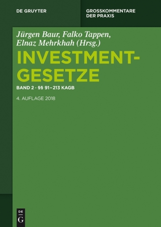 Cover image: §§ 91 - 213 KAGB 4th edition 9783110490534