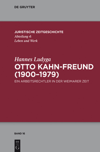 Titelbild: Otto Kahn-Freund (1900–1979) 1st edition 9783110494907