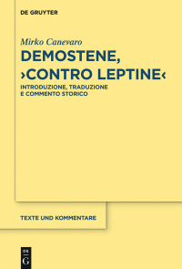 Cover image: Demostene, "Contro Leptine" 1st edition 9783110488685