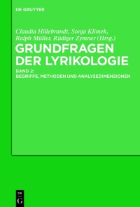 Imagen de portada: Grundfragen der Lyrikologie 2 1st edition 9783110456875