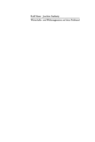 Cover image: Wirtschafts- und Währungsunion auf dem Prüfstand 1st edition 9783828200456