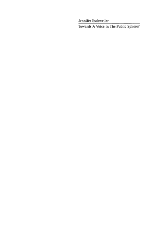 Cover image: Towards A Voice in The Public Sphere? 1st edition 9783828205888