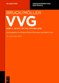 Cover image: §§ 100-124 VVG 1st edition 9783110520385