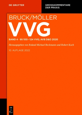 Cover image: §§ 100-124 VVG 1st edition 9783110520385