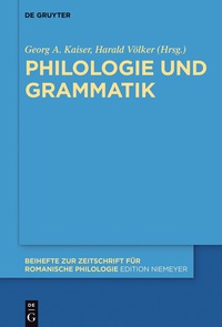Cover image: Philologie und Grammatik 1st edition 9783110524635