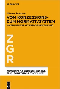 Cover image: Vom Konzessions- zum Normativsystem 1st edition 9783110536249