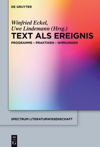 Cover image: Text als Ereignis 1st edition 9783110539318