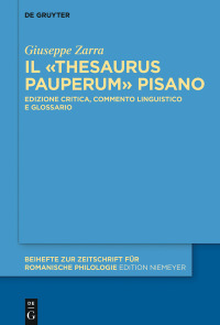 Cover image: Il «Thesaurus pauperum» pisano 1st edition 9783110538502