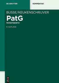 Imagen de portada: Patentgesetz 9th edition 9783110544619