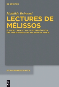 Titelbild: Lectures de Mélissos 1st edition 9783110542882