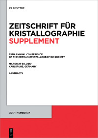 Cover image: 25th Annual Conference of the German Crystallographic Society, March 27-30, 2017, Karlsruhe, Germany 1st edition 9783110546040