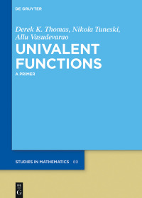 Titelbild: Univalent Functions 1st edition 9783110560091