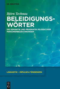 Cover image: Beleidigungswörter 1st edition 9783110560886