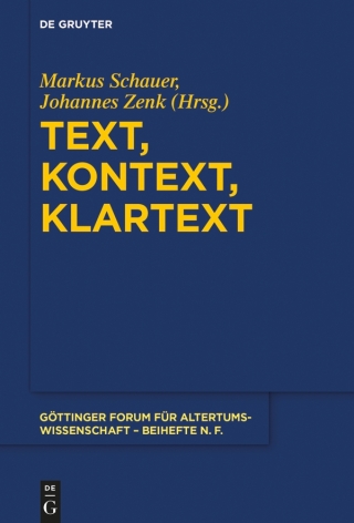 Omslagafbeelding: Text, Kontext, Klartext 1st edition 9783110563498