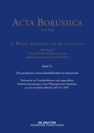 Cover image: Preußische Universitätspolitik im Deutschen Kaiserreich 1st edition 9783110529449