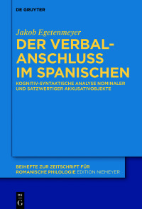Imagen de portada: Der Verbalanschluss im Spanischen 1st edition 9783110595161