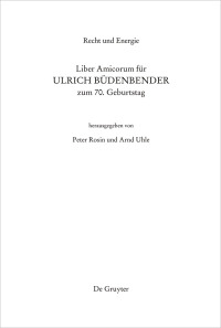 Imagen de portada: Recht und Energie 1st edition 9783110595376