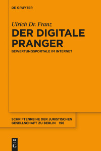 Cover image: Der digitale Pranger 1st edition 9783110596793