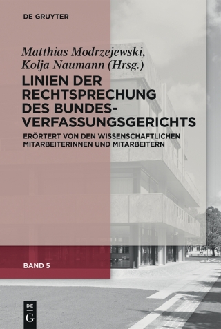 Cover image: Linien der Rechtsprechung des Bundesverfassungsgerichts 1st edition 9783110600803