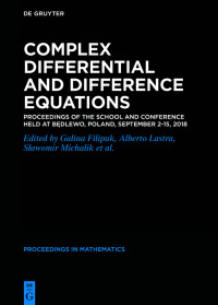 Imagen de portada: Complex Differential and Difference Equations 1st edition 9783110609523
