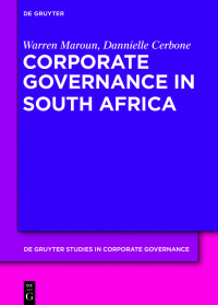 Imagen de portada: Corporate Governance in South Africa 1st edition 9783110618280