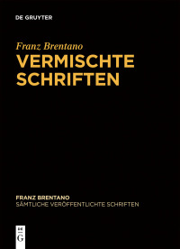 Cover image: Vermischte Schriften 1st edition 9783110618297