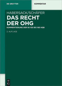 Cover image: Das Recht der OHG 2nd edition 9783110620603