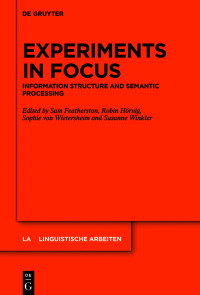 Cover image: Experiments in Focus 1st edition 9783110618402