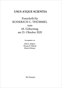 Titelbild: Festschrift für Roderich C. Thümmel zum 65. Geburtstag am 23.10.2020 1st edition 9783110630053