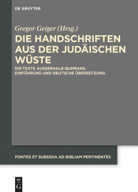 Imagen de portada: Die Handschriften aus der Judäischen Wüste 1st edition 9783110636123