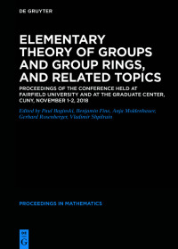 Imagen de portada: Elementary Theory of Groups and Group Rings, and Related Topics 1st edition 9783110636734