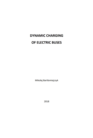 Imagen de portada: Dynamic charging of electric buses 1st edition 9783110645071
