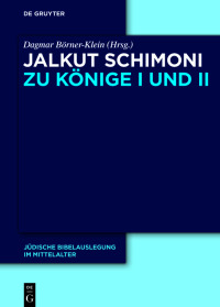 Titelbild: Jalkut Schimoni zu Könige I und II 1st edition 9783110647709