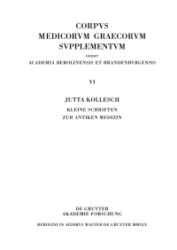 Cover image: Kleine Schriften zur antiken Medizin 1st edition 9783110653410