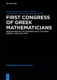 Cover image: First Congress of Greek Mathematicians 1st edition 9783110660166