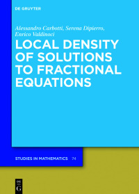 Omslagafbeelding: Local Density of Solutions to Fractional Equations 1st edition 9783110660692